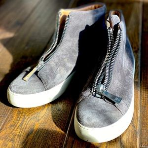 Frye Lena Zip Suede Booties